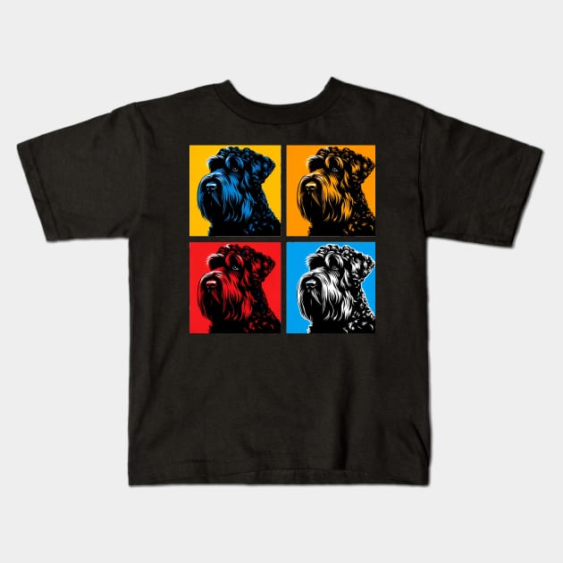 Black Russian Terrier Pop Art - Dog Lovers Kids T-Shirt by PawPopArt